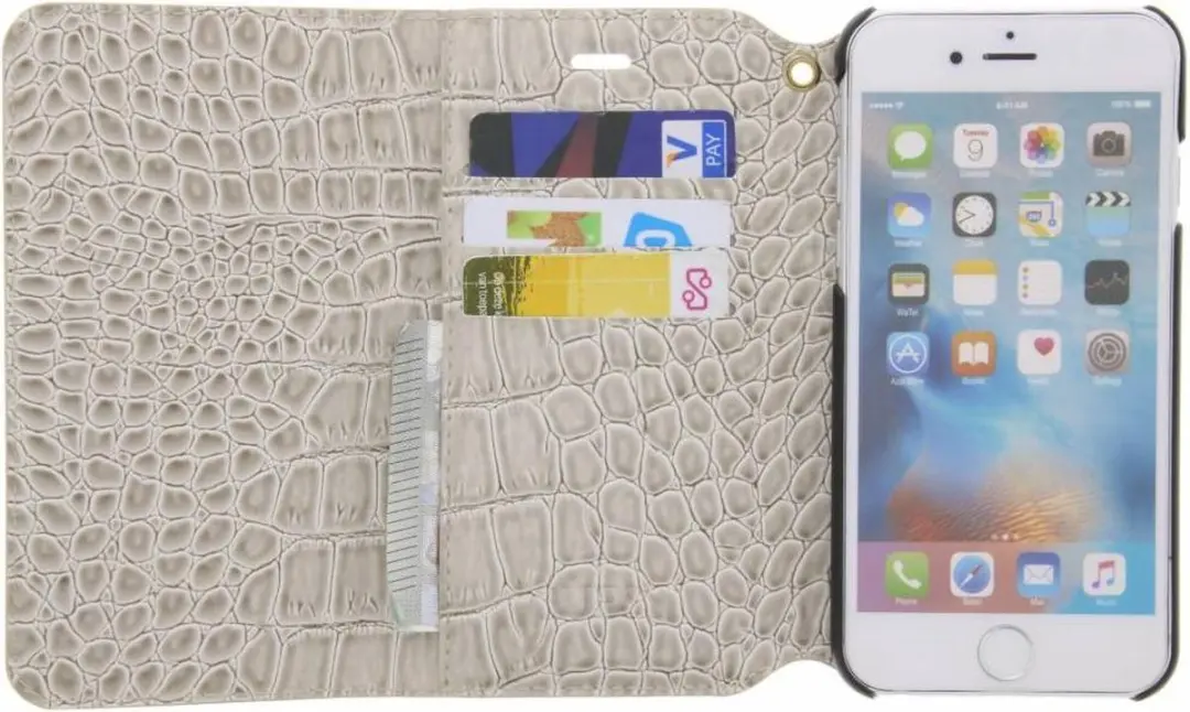 GUESS iPhone 6/6s Hoesje 6G37768002 - Beige Kunstleer