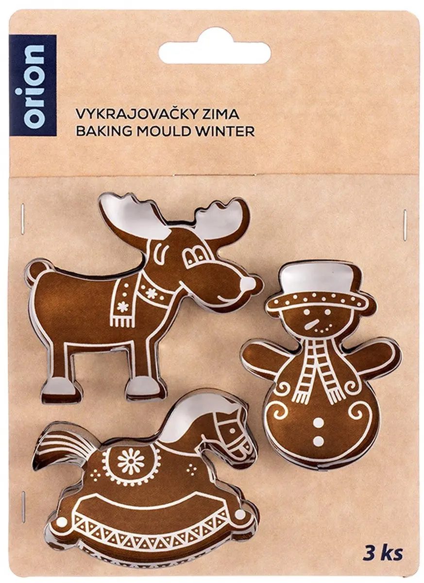 Orion Koekjessnijders Sneeuwpop Hobbelpaard Rendier - 3 Stuks - Zilver