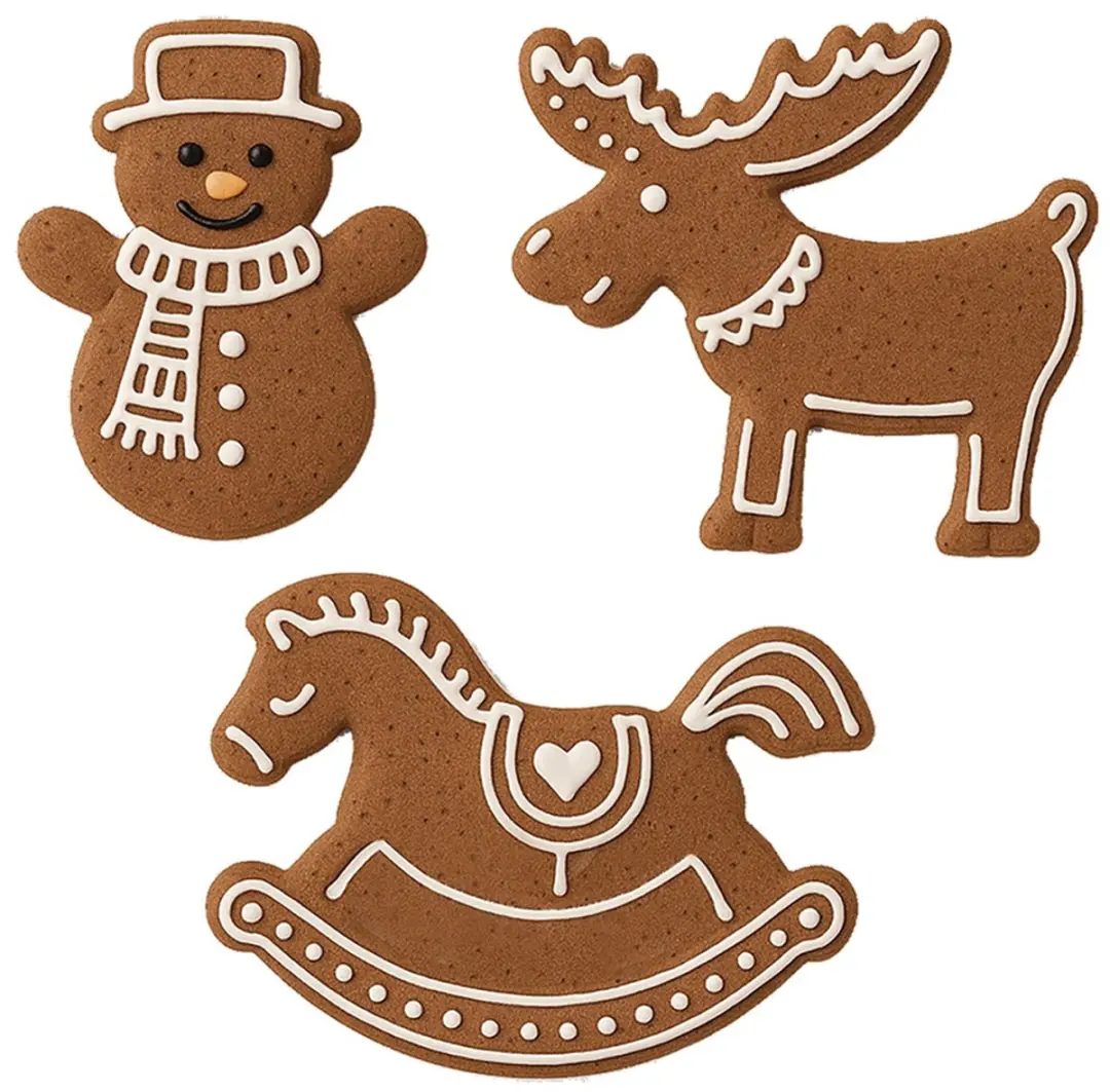 Orion Koekjessnijders Sneeuwpop Hobbelpaard Rendier - 3 Stuks - Zilver