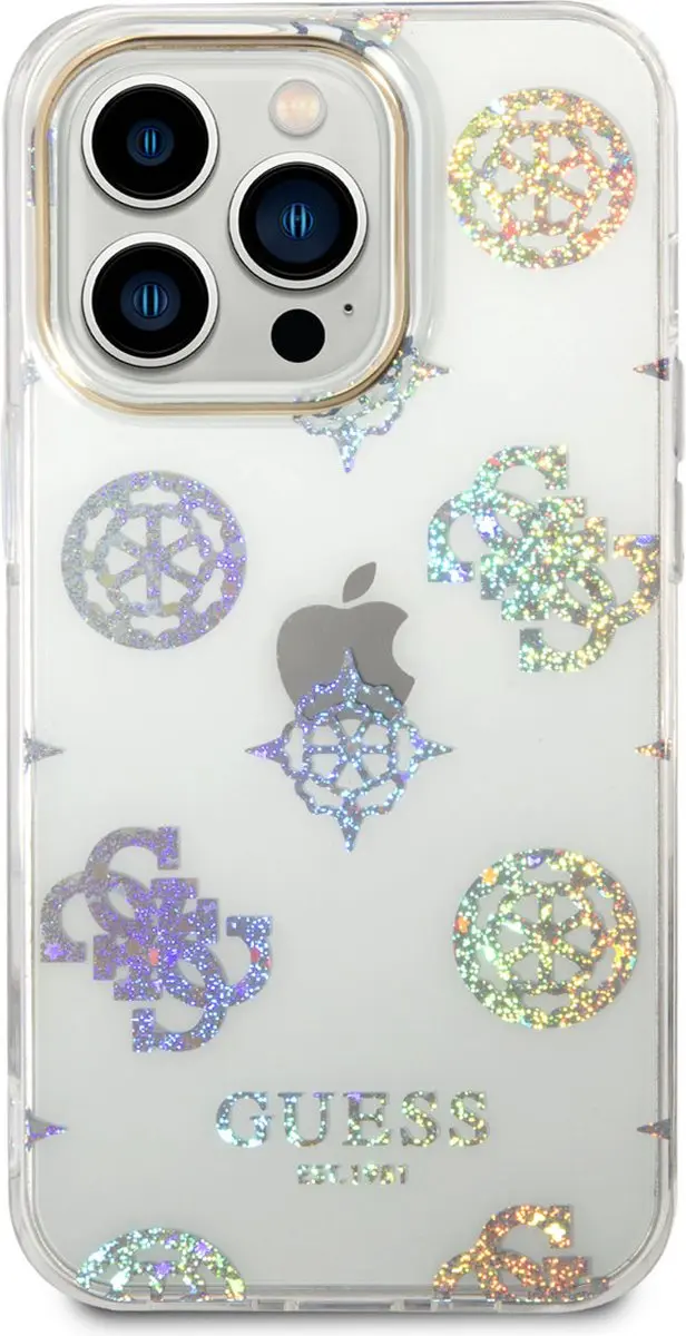 GUESS 4G Peony Glitter Back Case - iPhone 14 Pro - Transparant - afbeelding 6 van 6