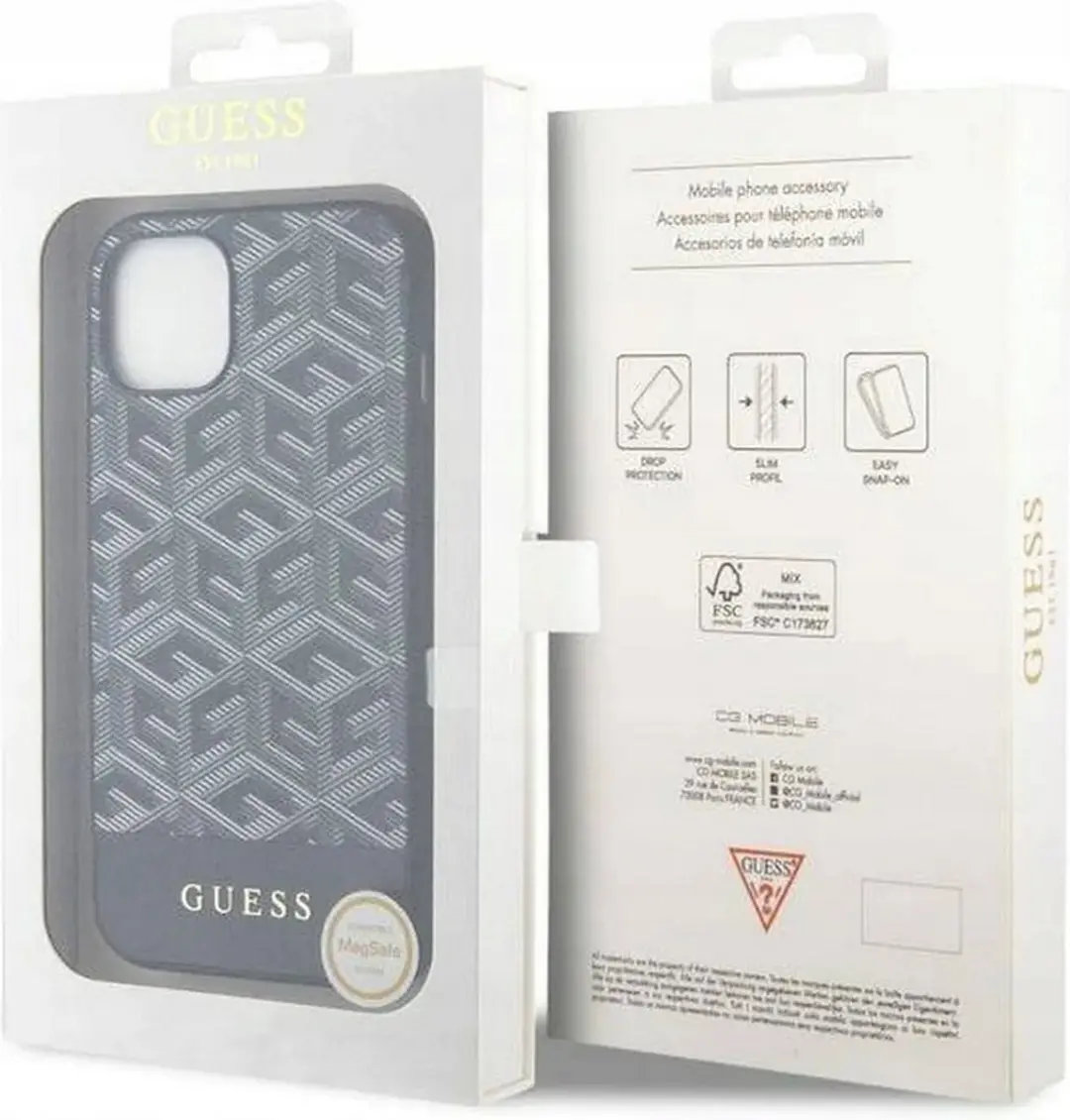 Guess G-Cube Back Case MagSafe - iPhone 14 Plus - Zwart