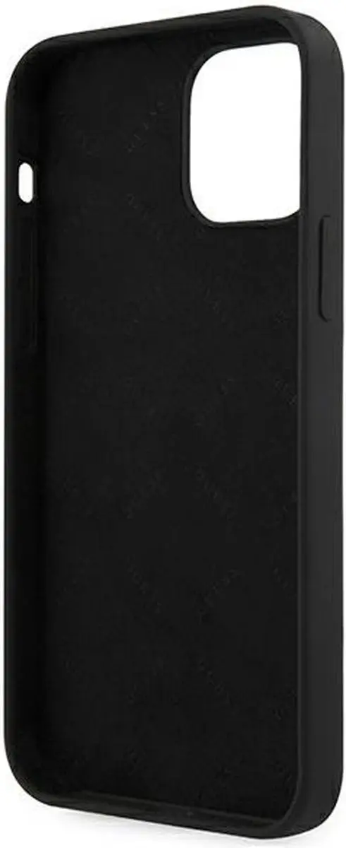 GUESS Silicone Vintage Hoesje iPhone 12 Pro Max - Zwart
