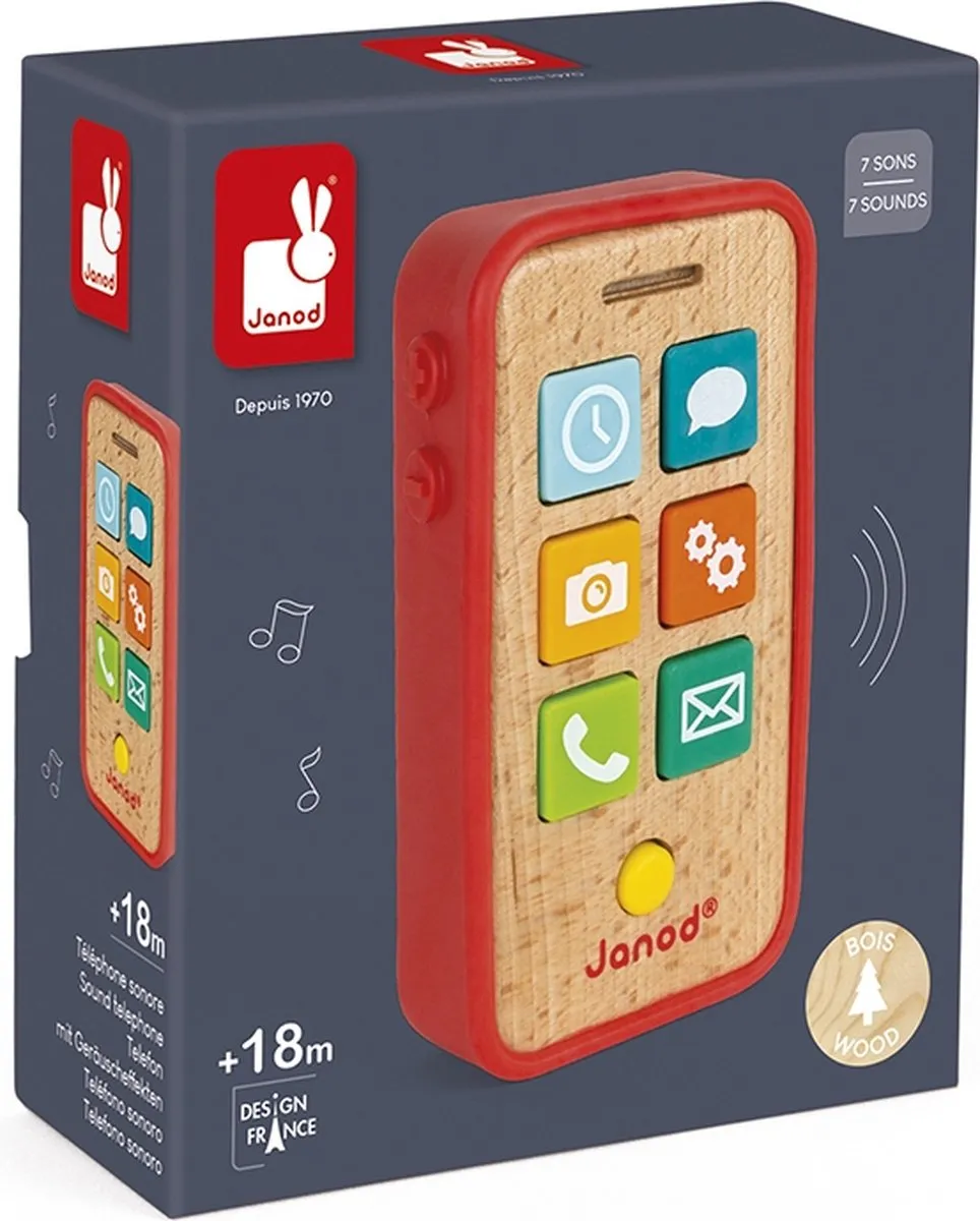 Janod Telefoon Met Geluid 5334 - Rood