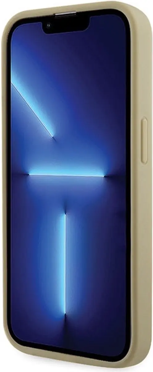 Guess Goud Hoesje iPhone 14 Pro - Rhinstones Triangle Logo - afbeelding 6 van 6