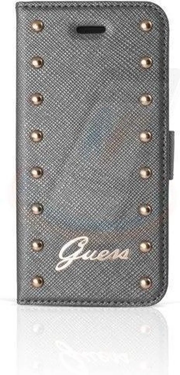 GUESS iPhone 6/6s Plus Hoesje - Zilver - Kunstleer