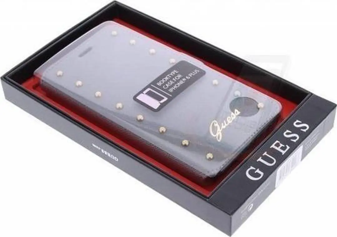 GUESS iPhone 6/6s Plus Hoesje - Zilver - Kunstleer