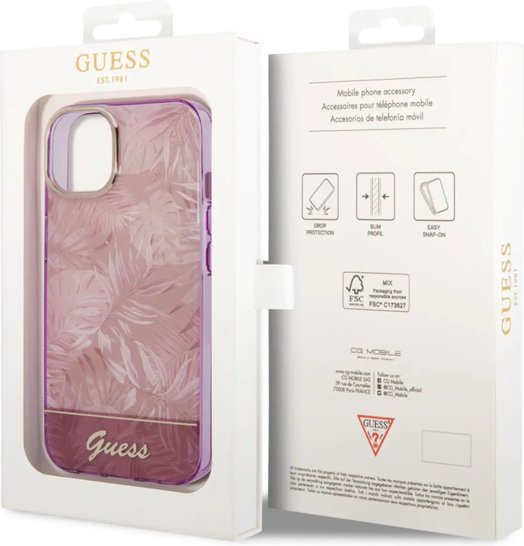 GUESS Telefoonhoesje iPhone 14 - Roze - TPU - afbeelding 6 van 6
