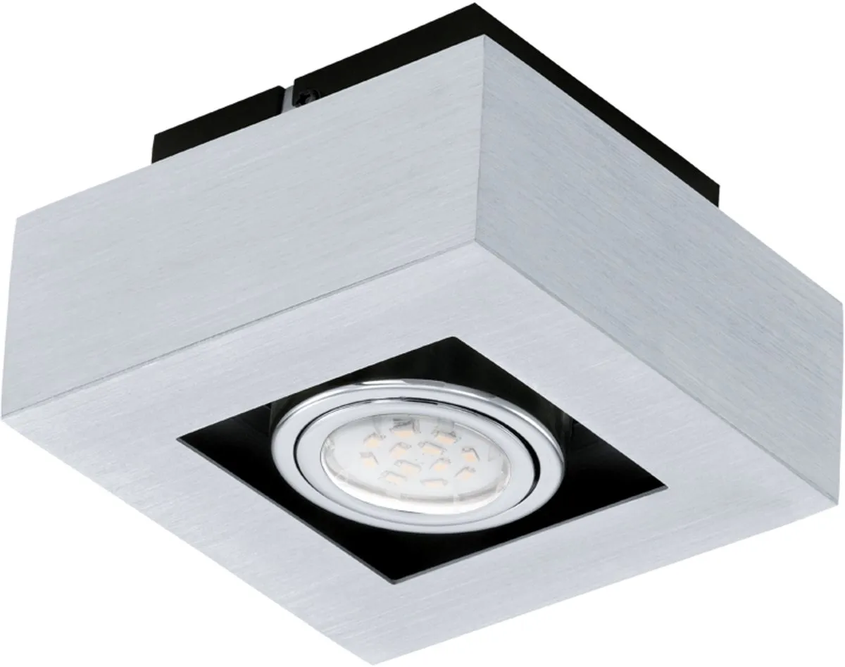 Eglo Loke 1 Opbouwlamp - Aluminium Chroom Zwart