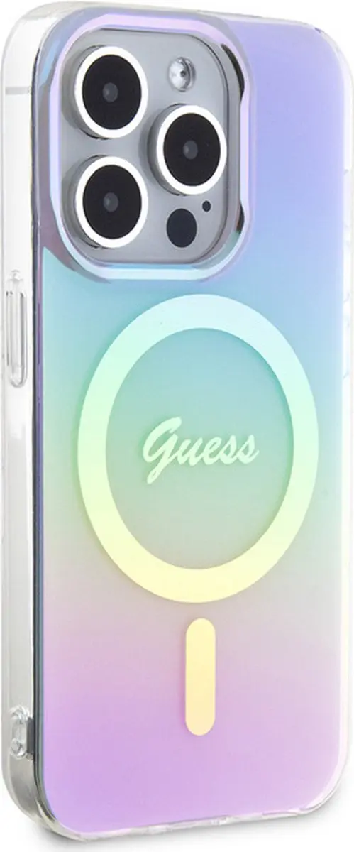 GUESS Faceted Mirror Back Case - Paars - iPhone 15 Pro Max