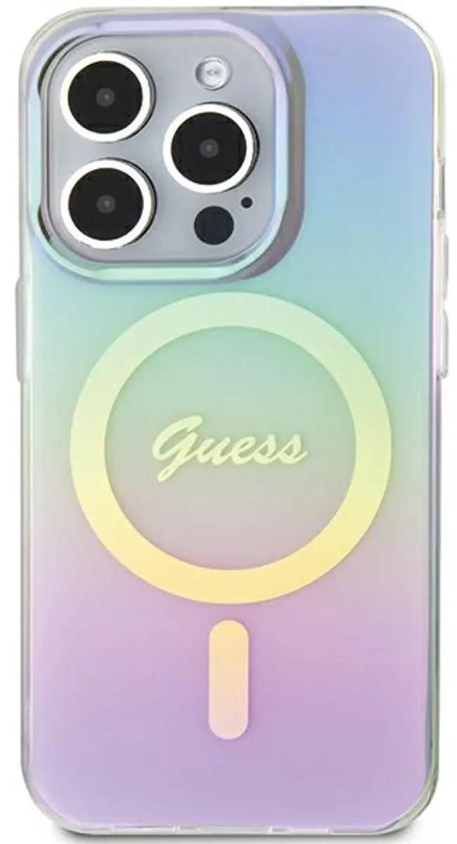GUESS Faceted Mirror Back Case - Paars - iPhone 15 Pro Max