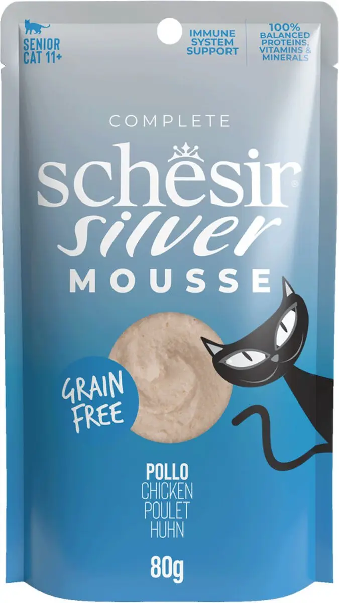 Schesir Silver Kat Mousse Kip 80g