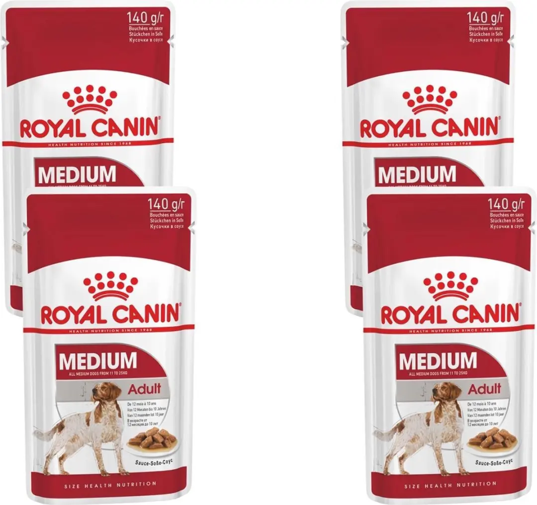 Royal Canin Medium Adult Hondenvoer - 40 Stuks (4x10x140g)