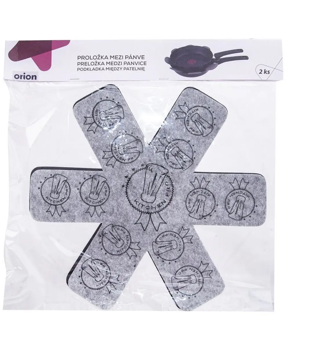 Orion Keuken Przekładki Filc Set 2 - 32cm - Zwart/Grijs