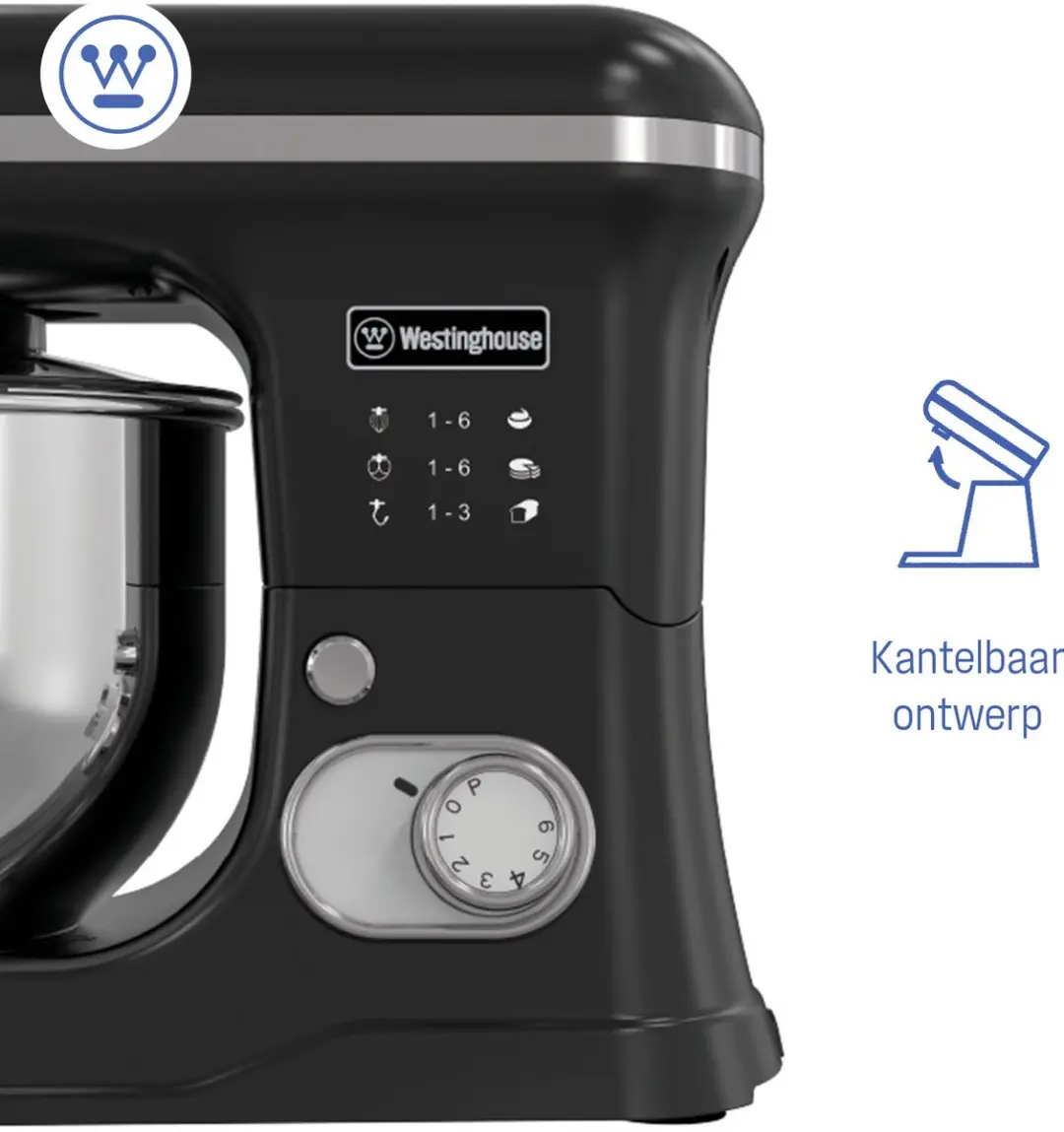 Westinghouse Retro Standmixer 1200W - 5L - Zwart