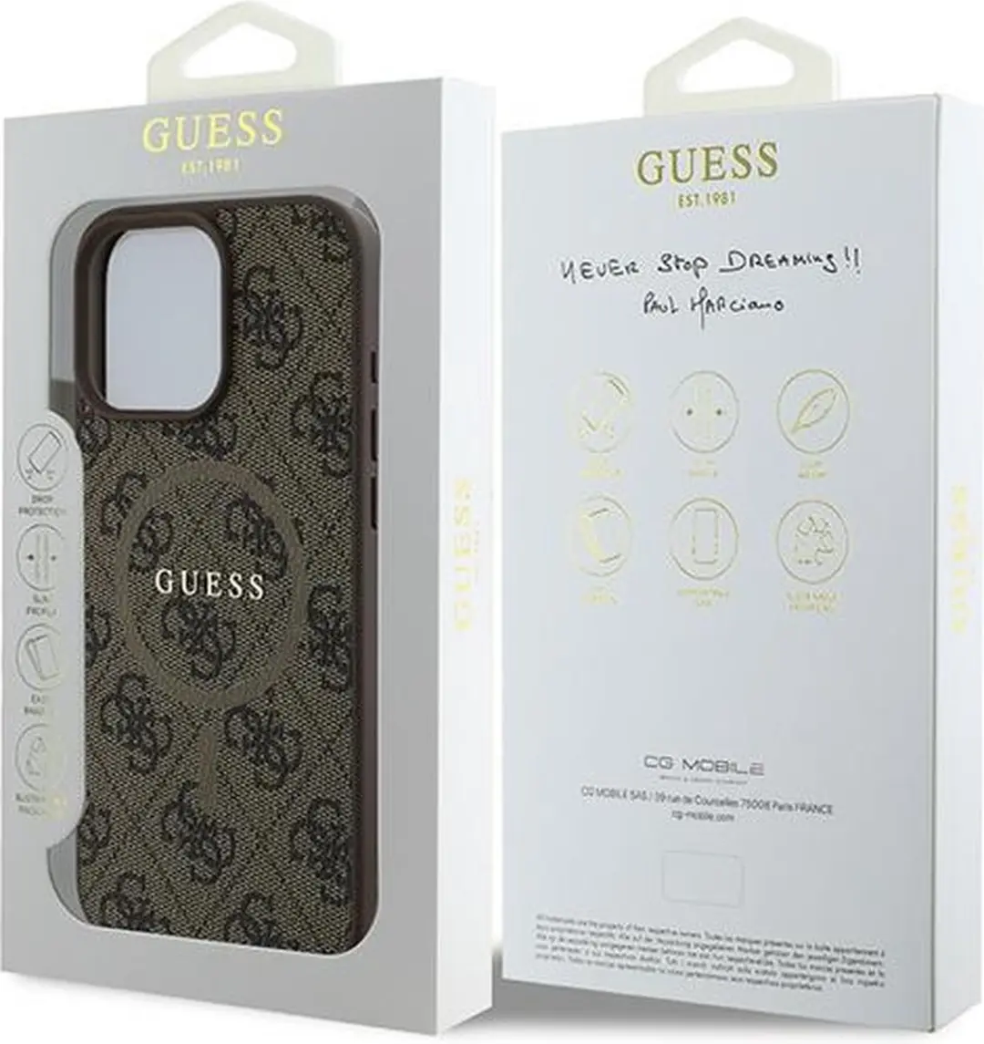 GUESS Beschermhoes iPhone 16 Pro MagSafe - Bruin GUHMP16LG4GFRW