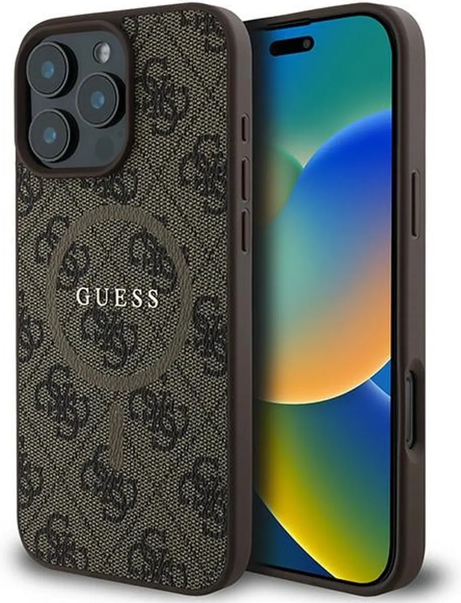 GUESS Beschermhoes iPhone 16 Pro MagSafe - Bruin GUHMP16LG4GFRW