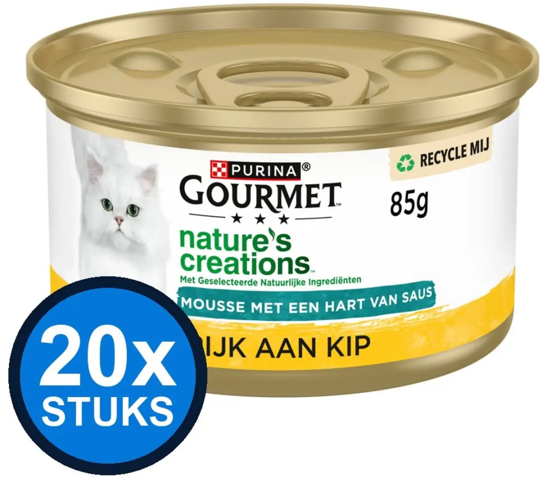 Gourmet Nature's Creations Mousse Kip Kattenvoer Natvoer 20x85g