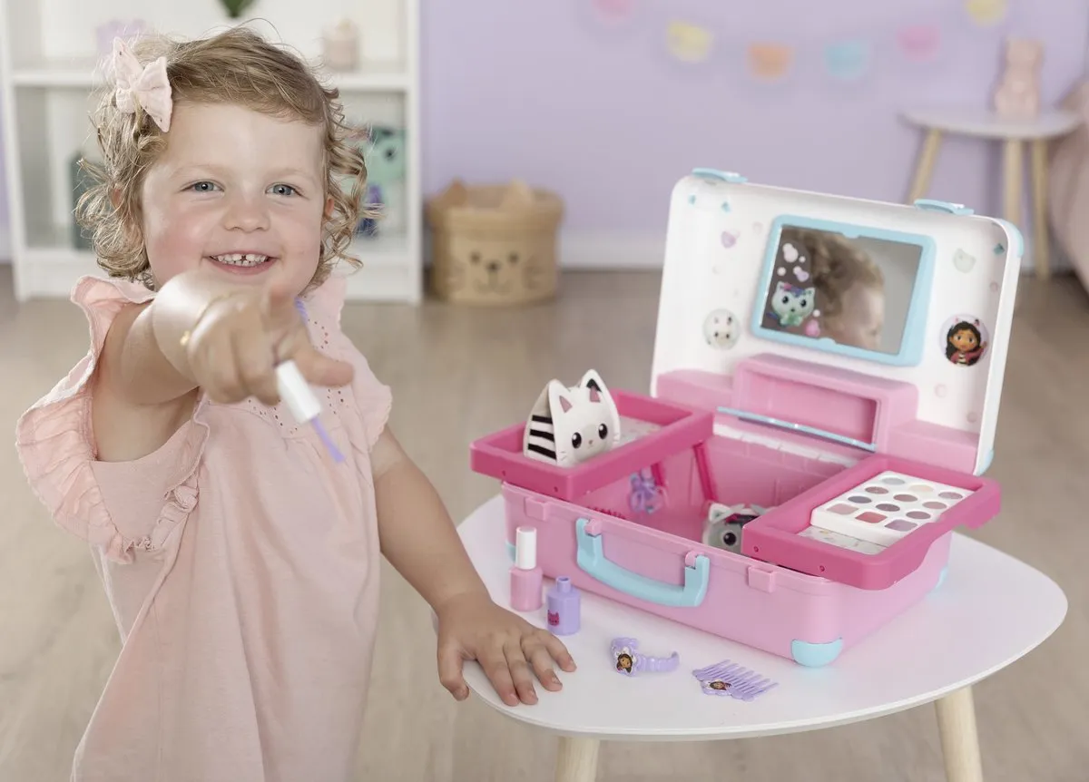 Smoby Gabby's Dollhouse Beauty Vanity Suitcase - Roze/Paars/Wit - afbeelding 6 van 6