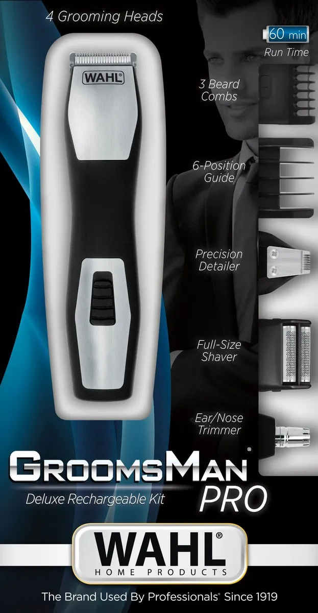Wahl GroomsMan Pro Baardtrimmer - Zwart - afbeelding 6 van 6