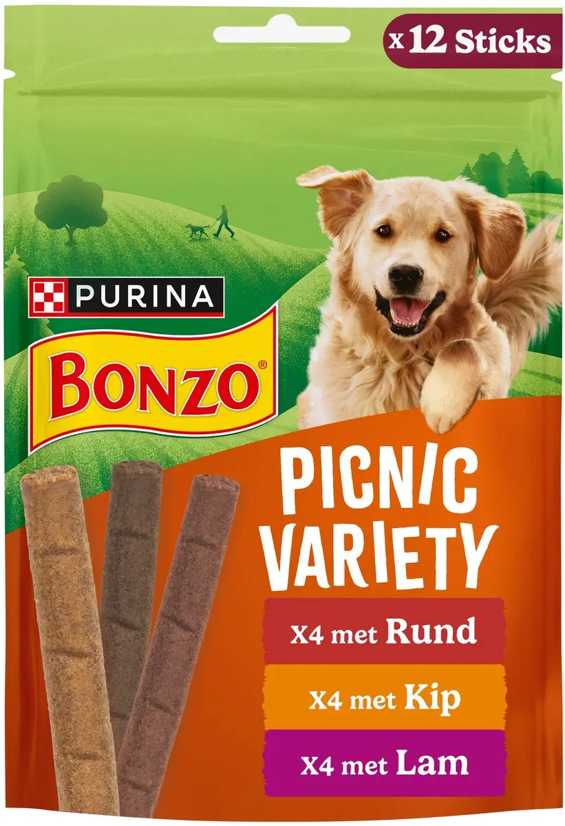 Bonzo Picnic Variety Hondensnacks - 8x100g