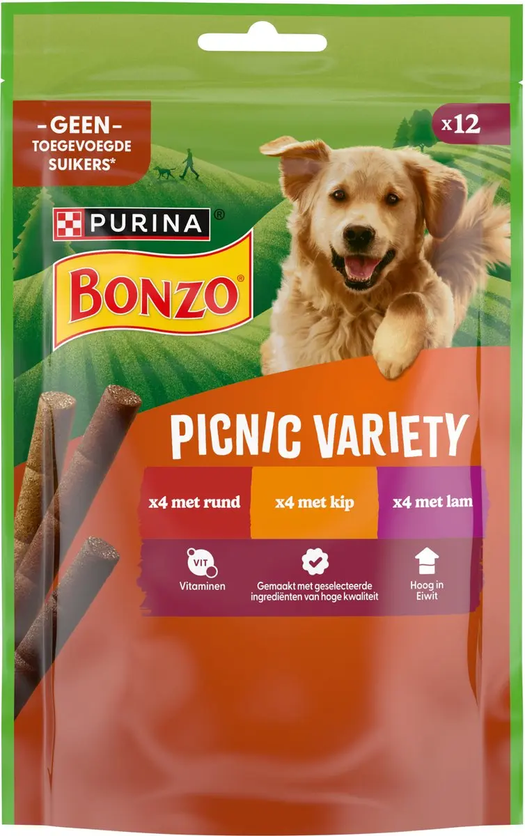 Bonzo Picnic Variety Hondensnacks - 8x100g