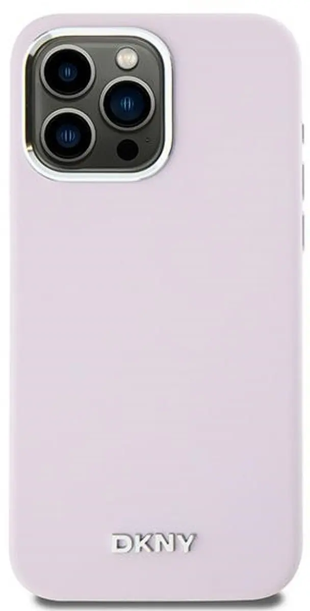 DKNY Silicone Metal Logo Back Case - iPhone 14 Pro Max - Roze