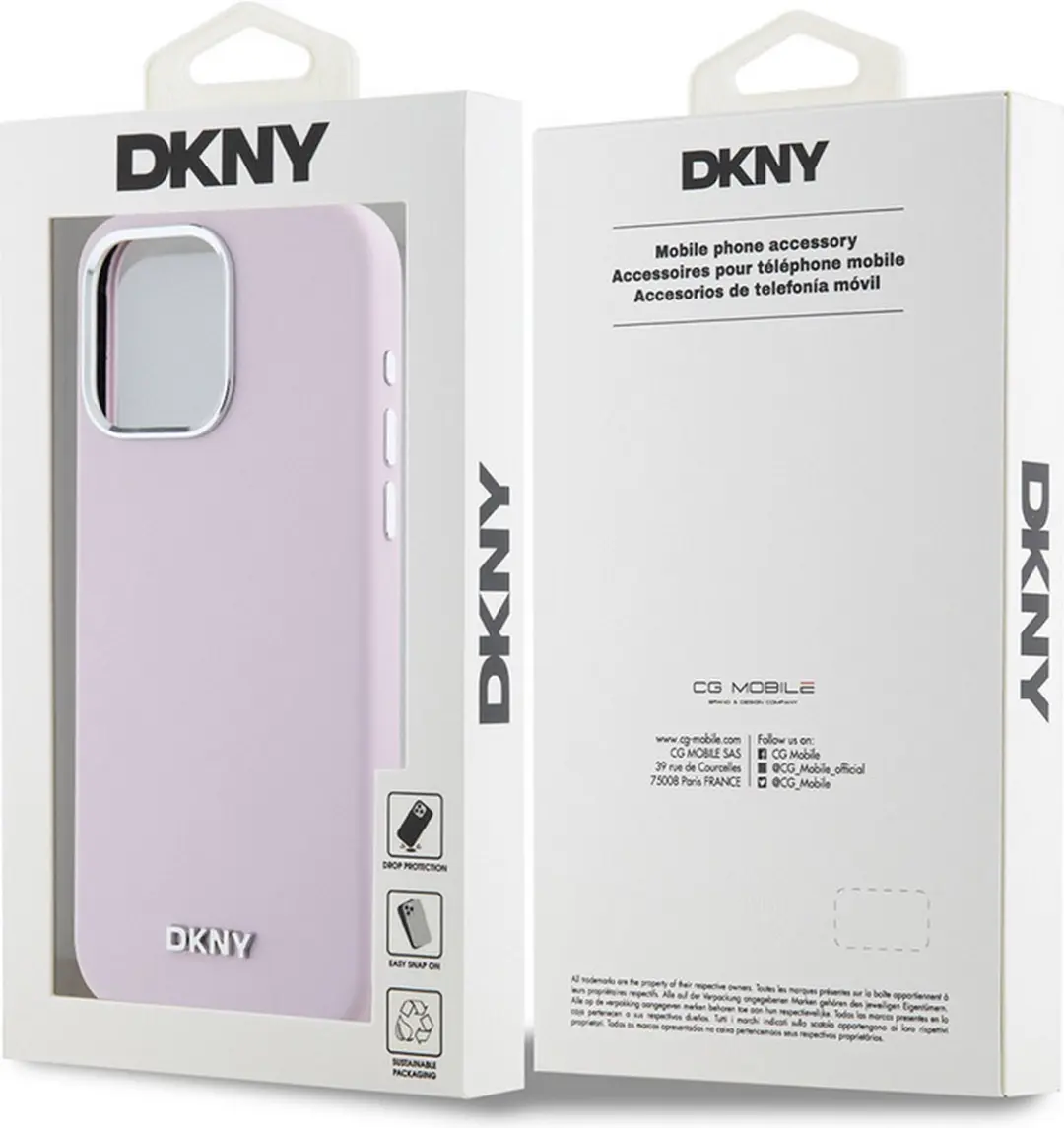 DKNY Silicone Metal Logo Back Case - iPhone 14 Pro Max - Roze - afbeelding 6 van 6