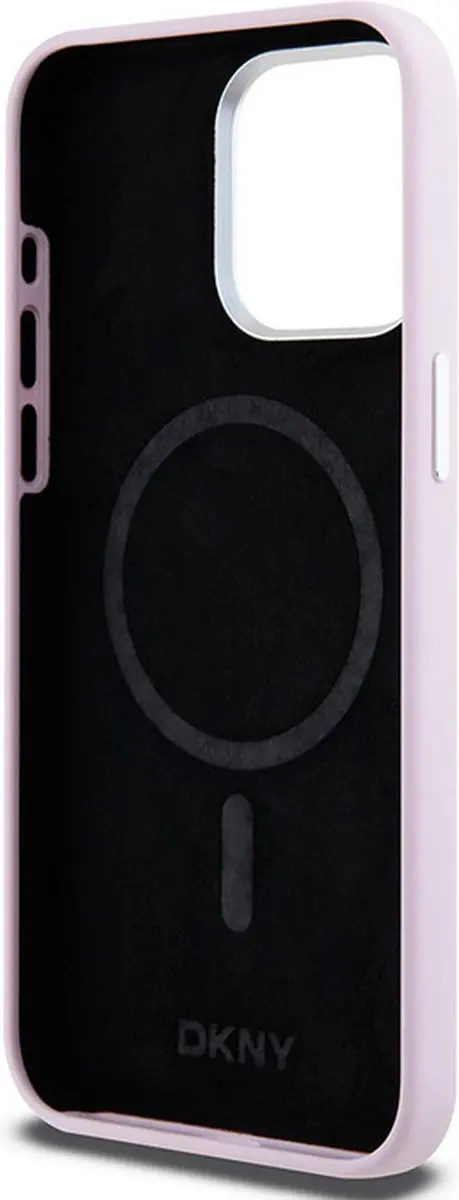 DKNY Silicone Metal Logo Back Case - iPhone 14 Pro Max - Roze