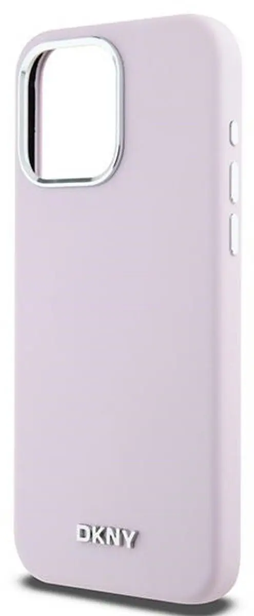 DKNY Silicone Metal Logo Back Case - iPhone 14 Pro Max - Roze