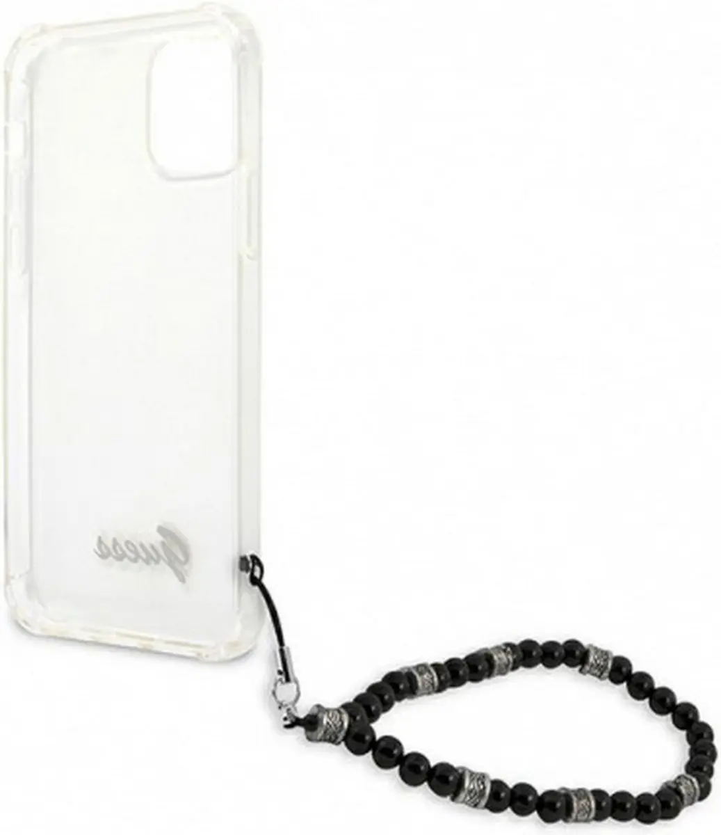 GUESS PC Script Back Case iPhone 12 Pro Max - Transparant/Zwart