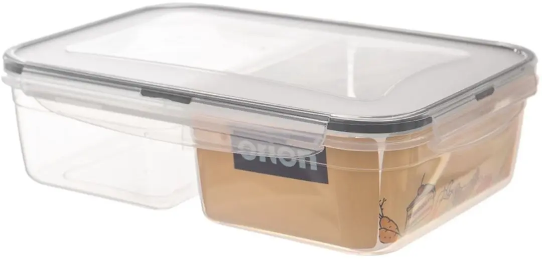 Orion Verdeelbare Voedselcontainer 2L - BPA-vrij - Helder/Darkgrijs
