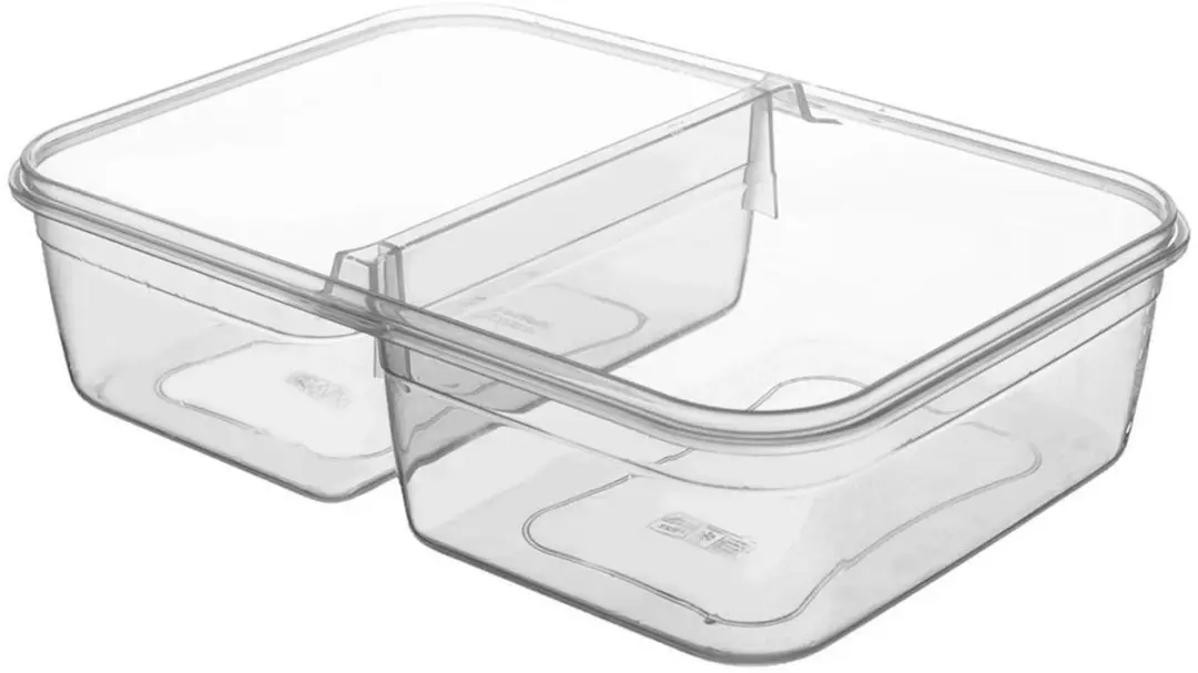 Orion Verdeelbare Voedselcontainer 2L - BPA-vrij - Helder/Darkgrijs