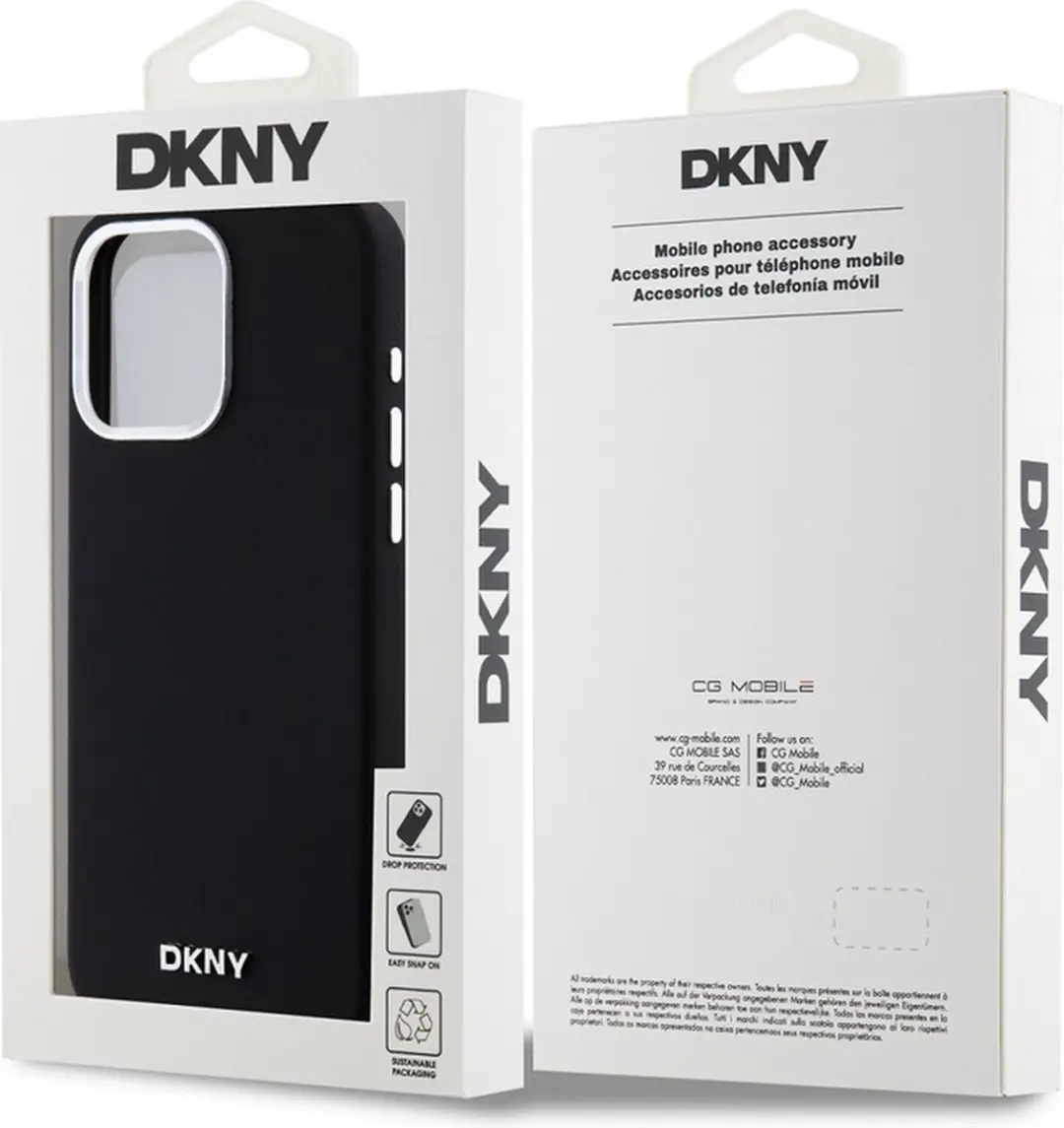 DKNY Silicone Metal Logo Back Case - iPhone 15 Pro Max - Zwart - afbeelding 6 van 6