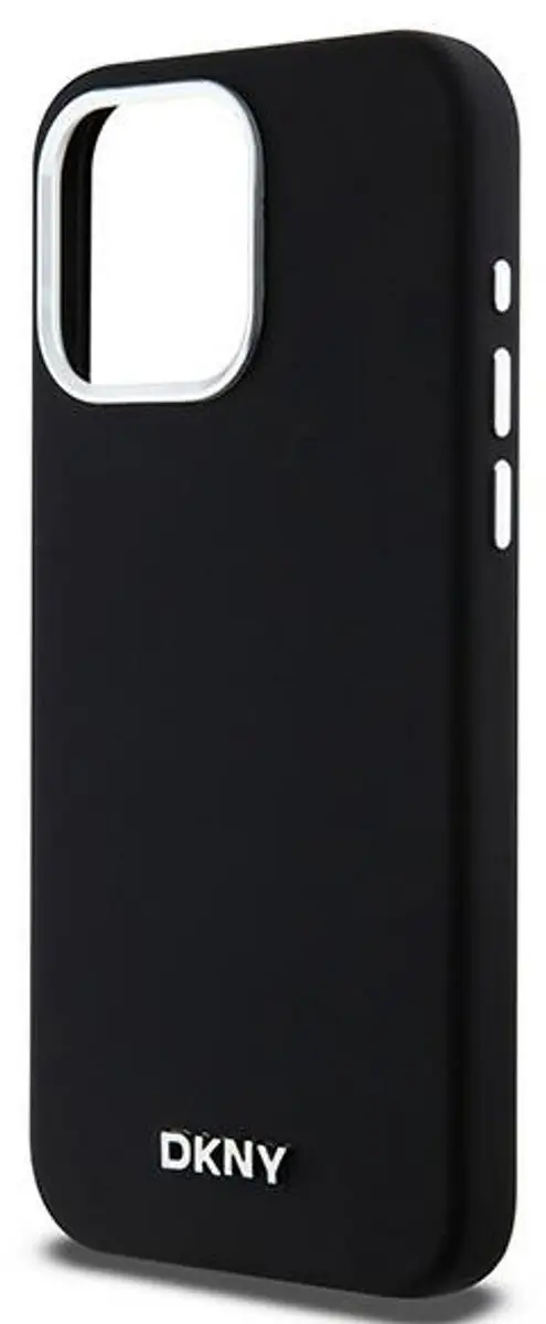 DKNY Silicone Metal Logo Back Case - iPhone 15 Pro Max - Zwart