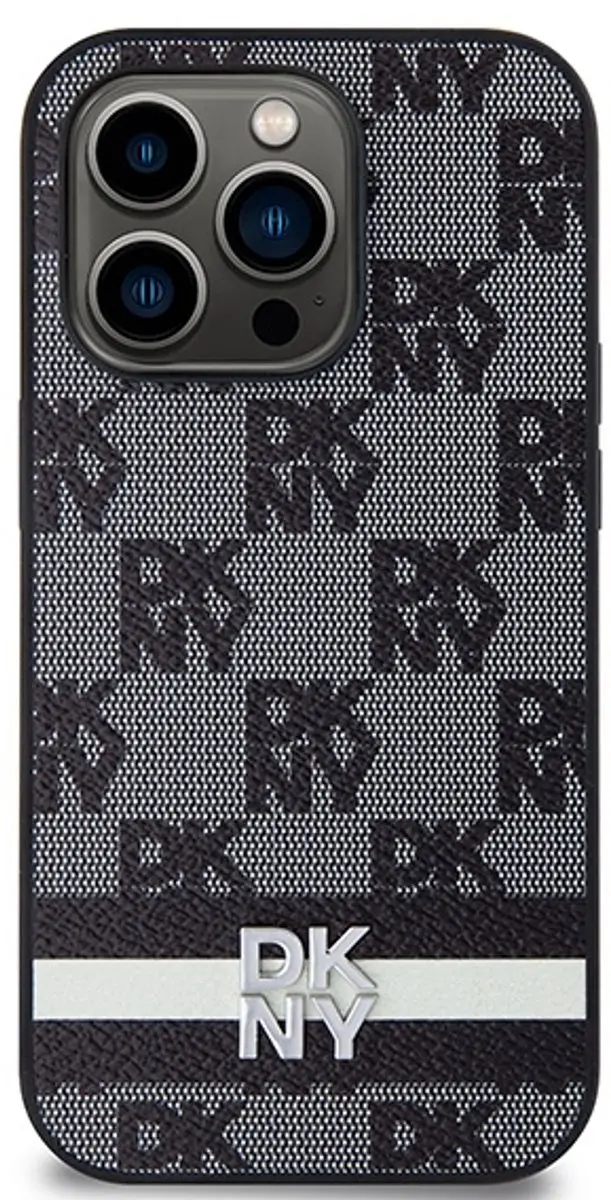 DKNY Checkered Back Case - iPhone 14 Pro - Zwart
