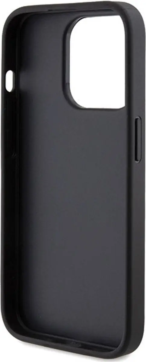GUESS 4G Logo Glitter Back Case - iPhone 15 Pro - Zwart