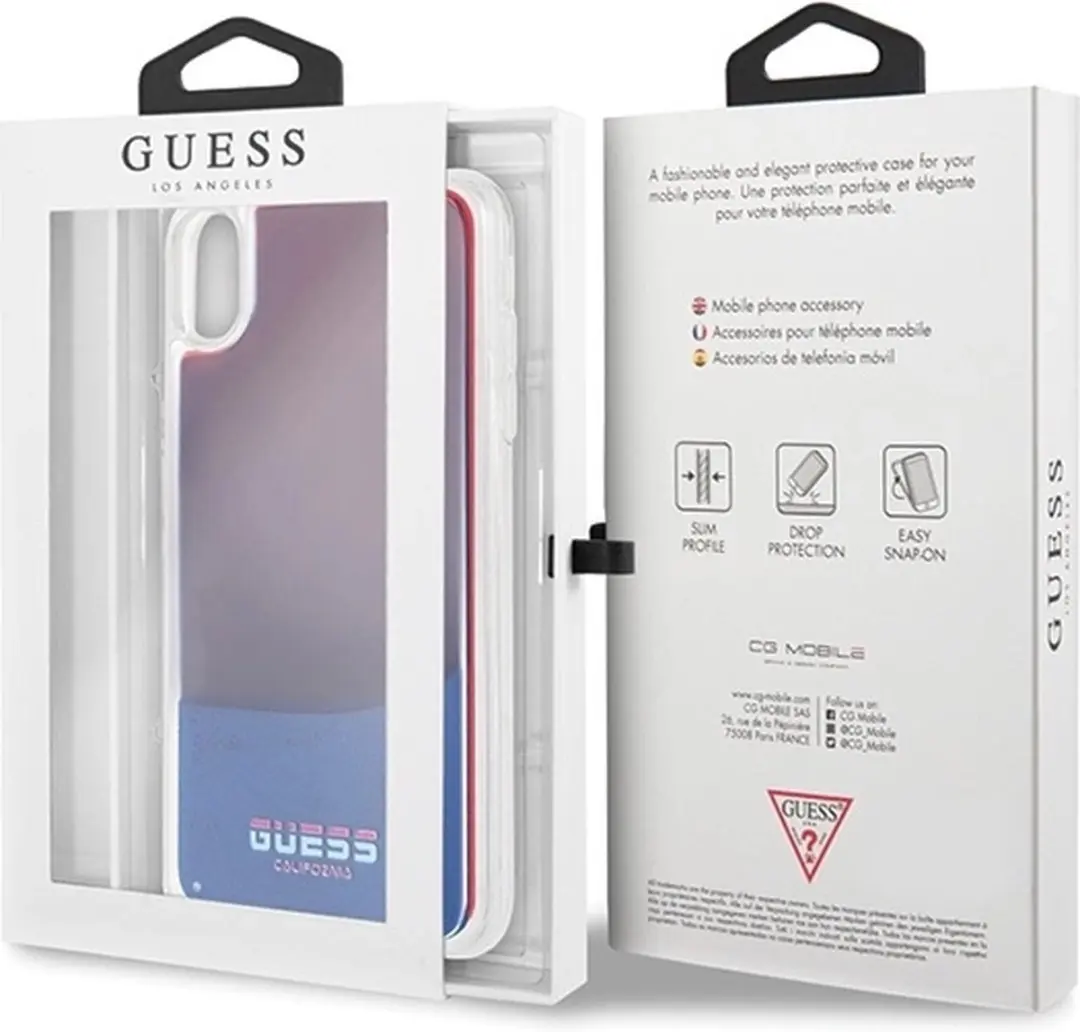 GUESS Liquid Glow Blauw Hoesje - iPhone XS Max - afbeelding 6 van 6