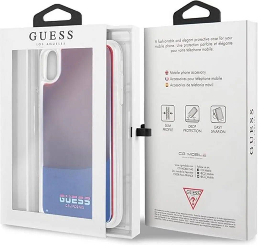 GUESS Liquid Glow Blauw Hoesje - iPhone XS Max