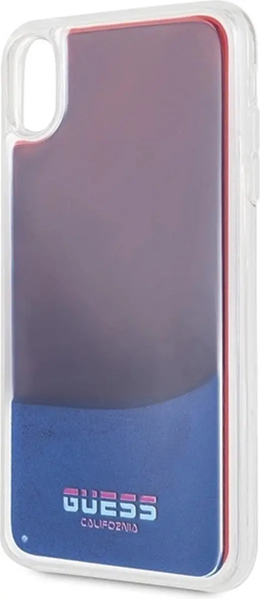 GUESS Liquid Glow Blauw Hoesje - iPhone XS Max