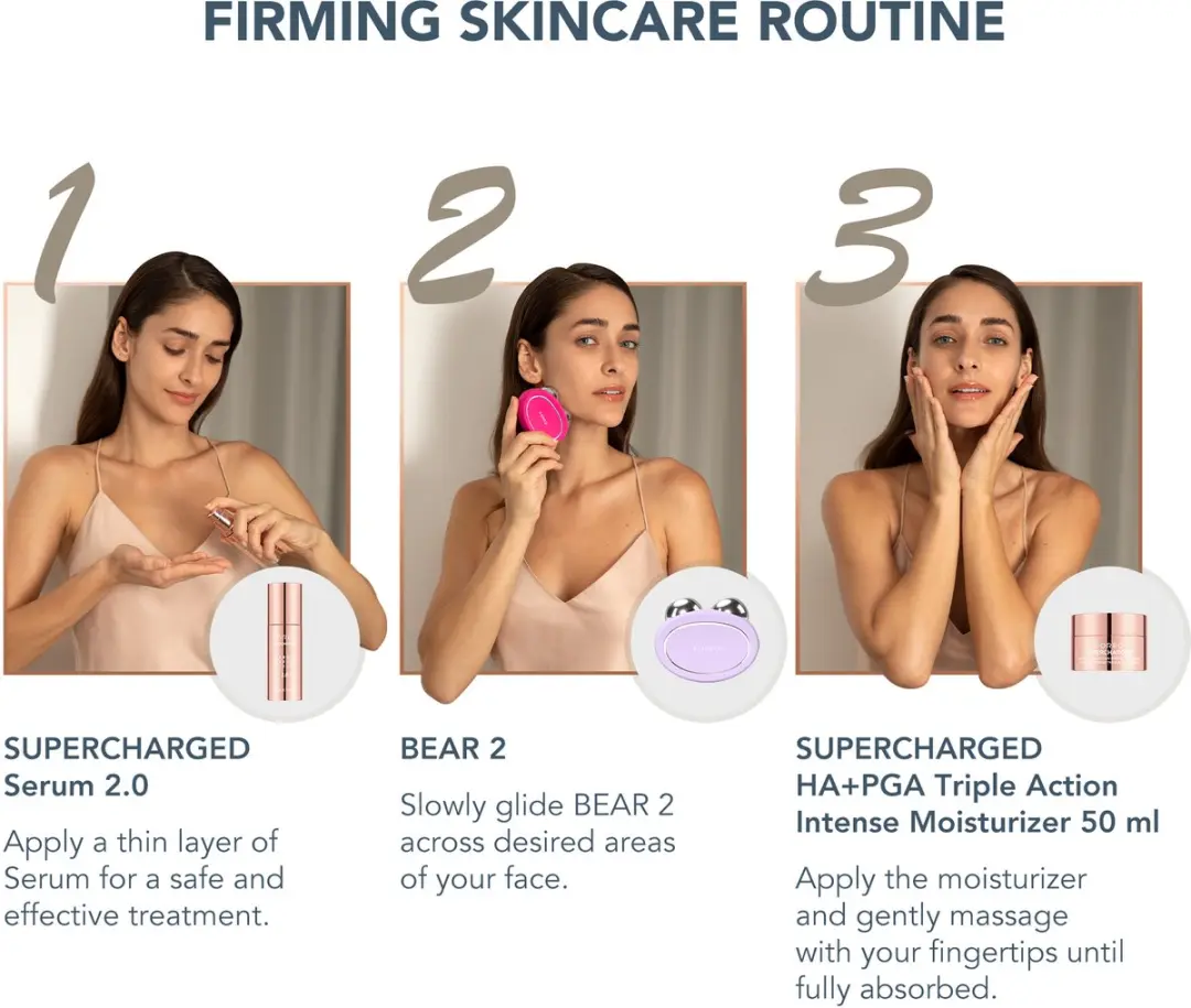 FOREO BEAR 2 Microcurrent Gezichtsapparaat - Anti-aging Bundel - 80ml