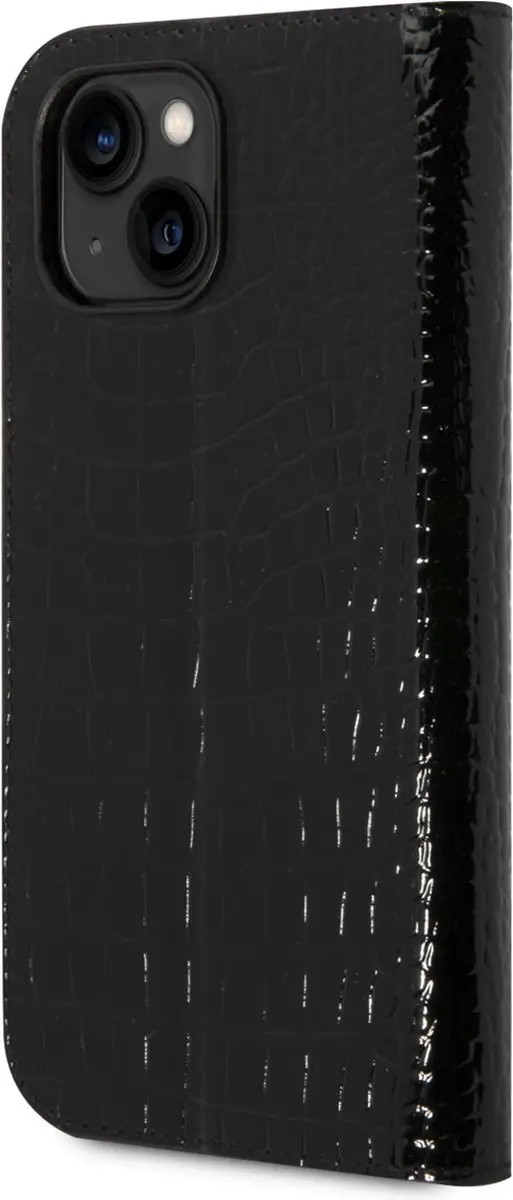 GUESS iPhone 14 Plus Smartphonehoesje - Zwart PU Leer - 2 Pasjes