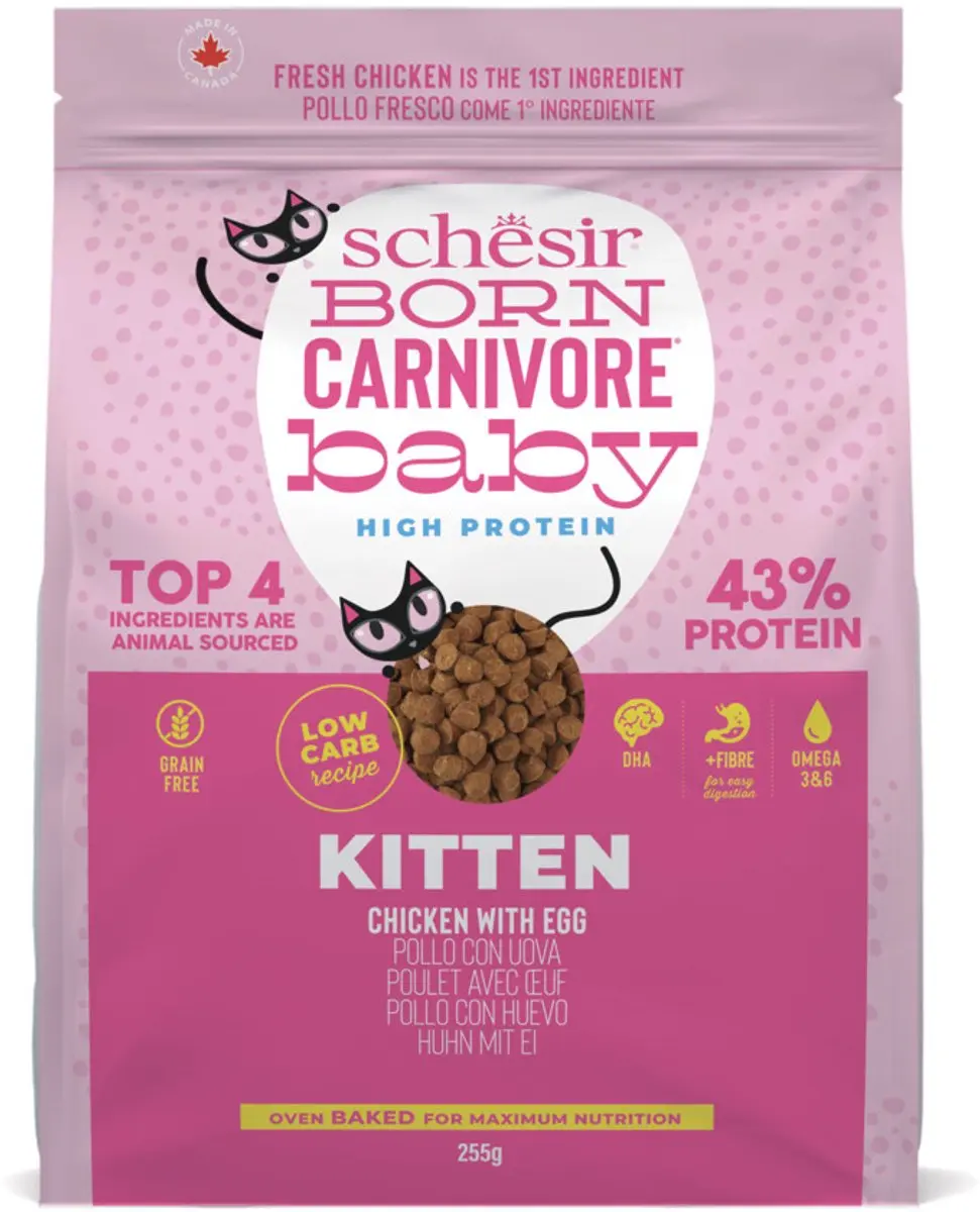 Schesir Born Carnivore Kitten Chicken & Egg Kattenvoer 255g