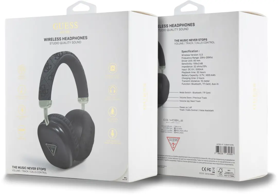 Guess BHK1P 4G Triangle Bluetooth Koptelefoon - Zwart