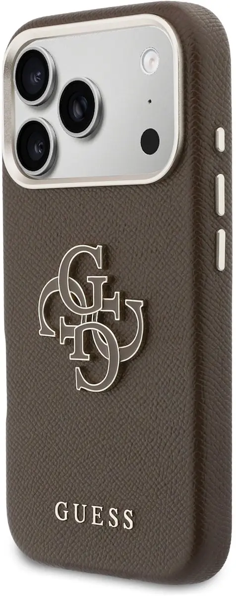 Guess PU Resin Logo Backcover 14934 - iPhone 17 Pro Max - Bruin