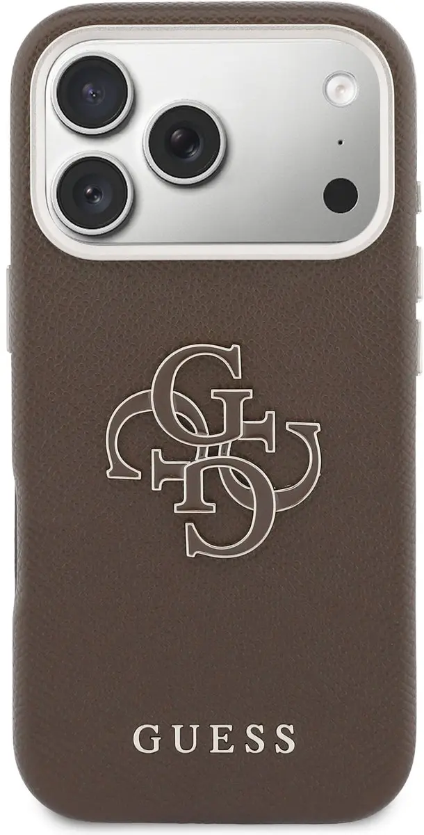 Guess PU Resin Logo Backcover 14934 - iPhone 17 Pro Max - Bruin