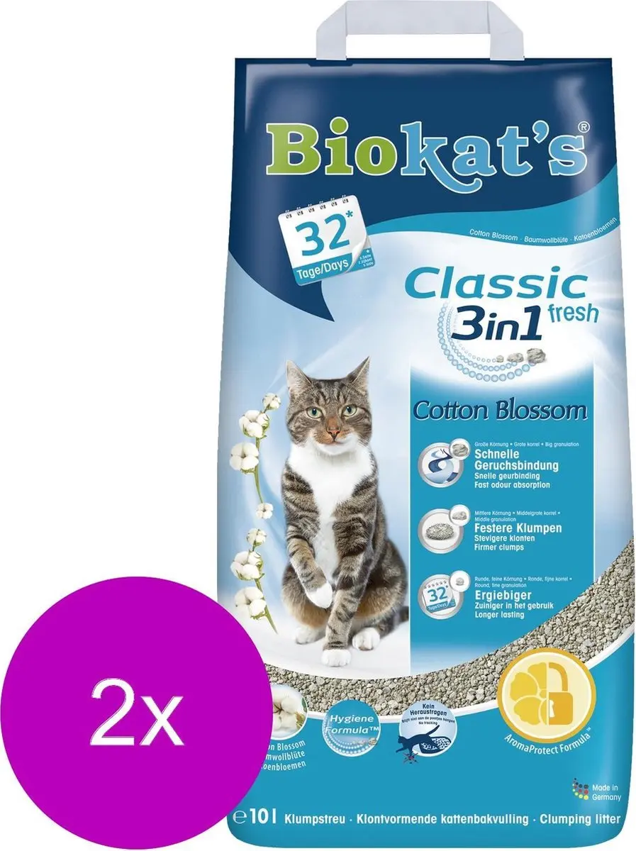 Biokat's Classic Fresh Katoenbloemen Kattenbakvulling - 20L