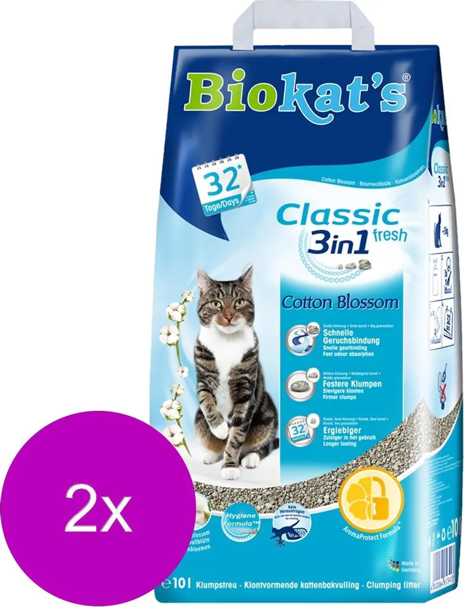 Biokat's Classic Fresh Katoenbloemen Kattenbakvulling - 20L
