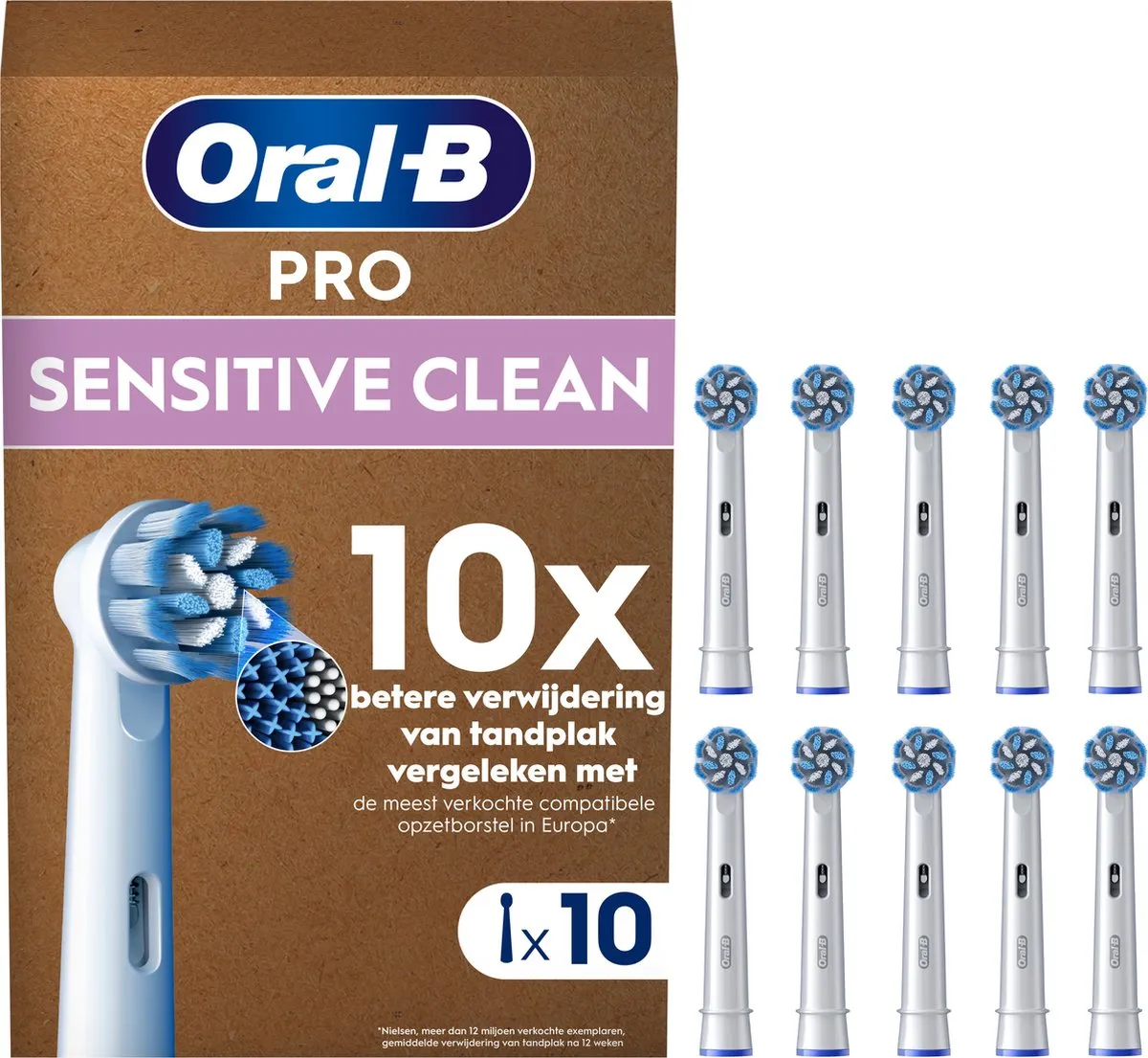 Oral-B Sensitive Clean Pro Opzetborstels 10 Stuks - Wit