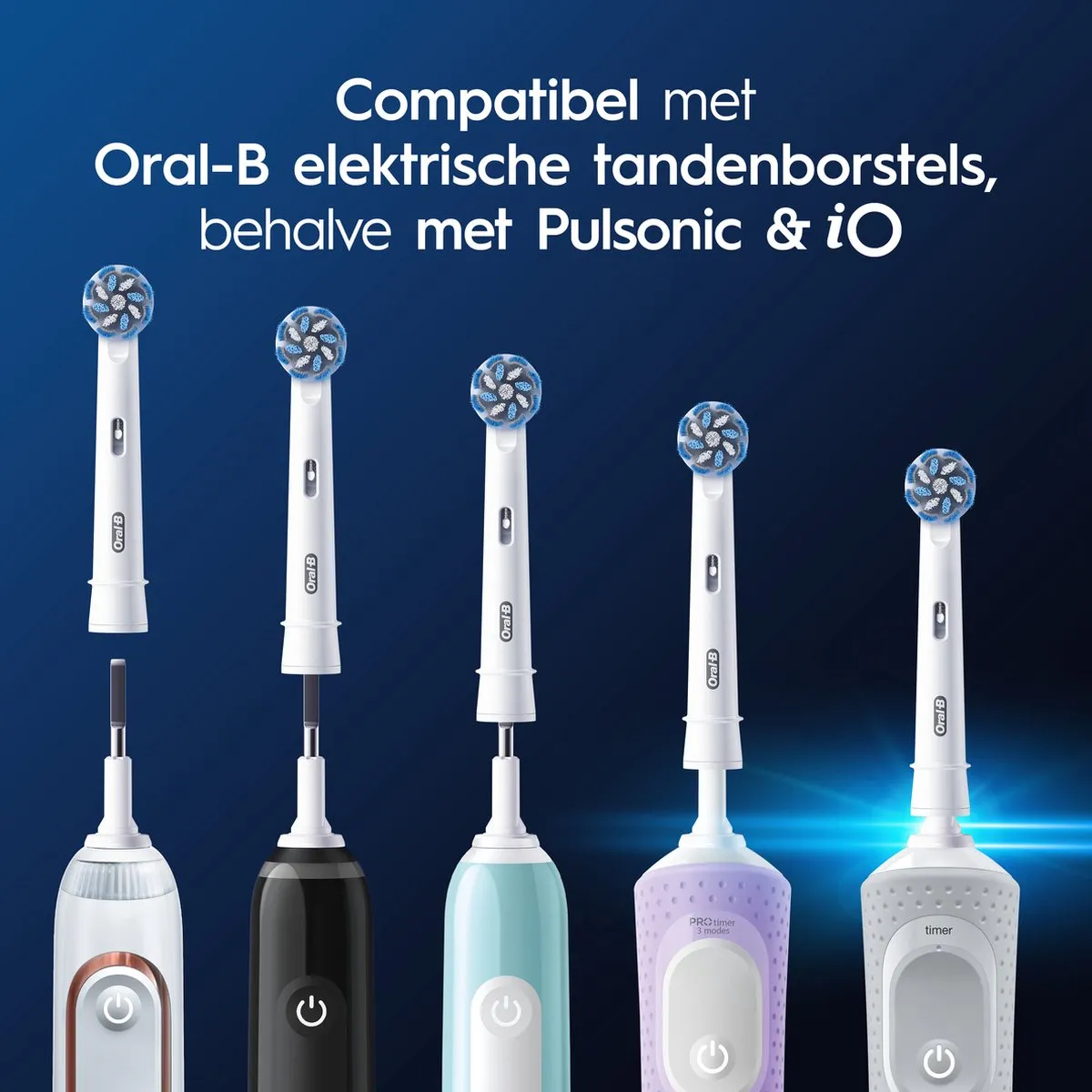 Oral-B Sensitive Clean Pro Opzetborstels 10 Stuks - Wit