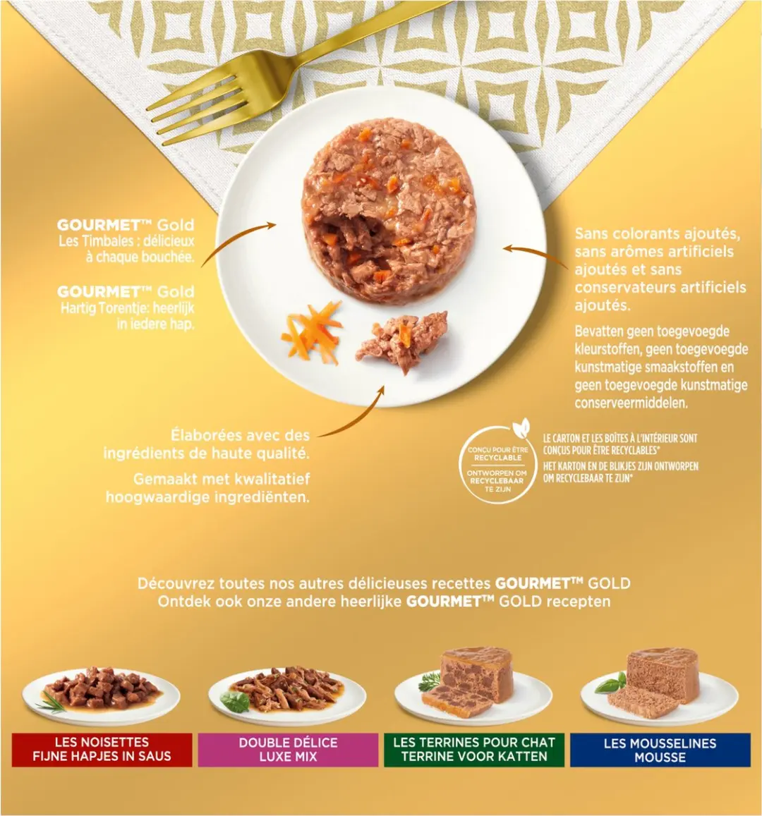 Gourmet Gold Hartig Torentje Natvoer Kattenvoer - 48x85g
